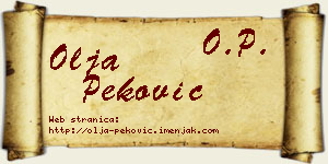 Olja Peković vizit kartica
